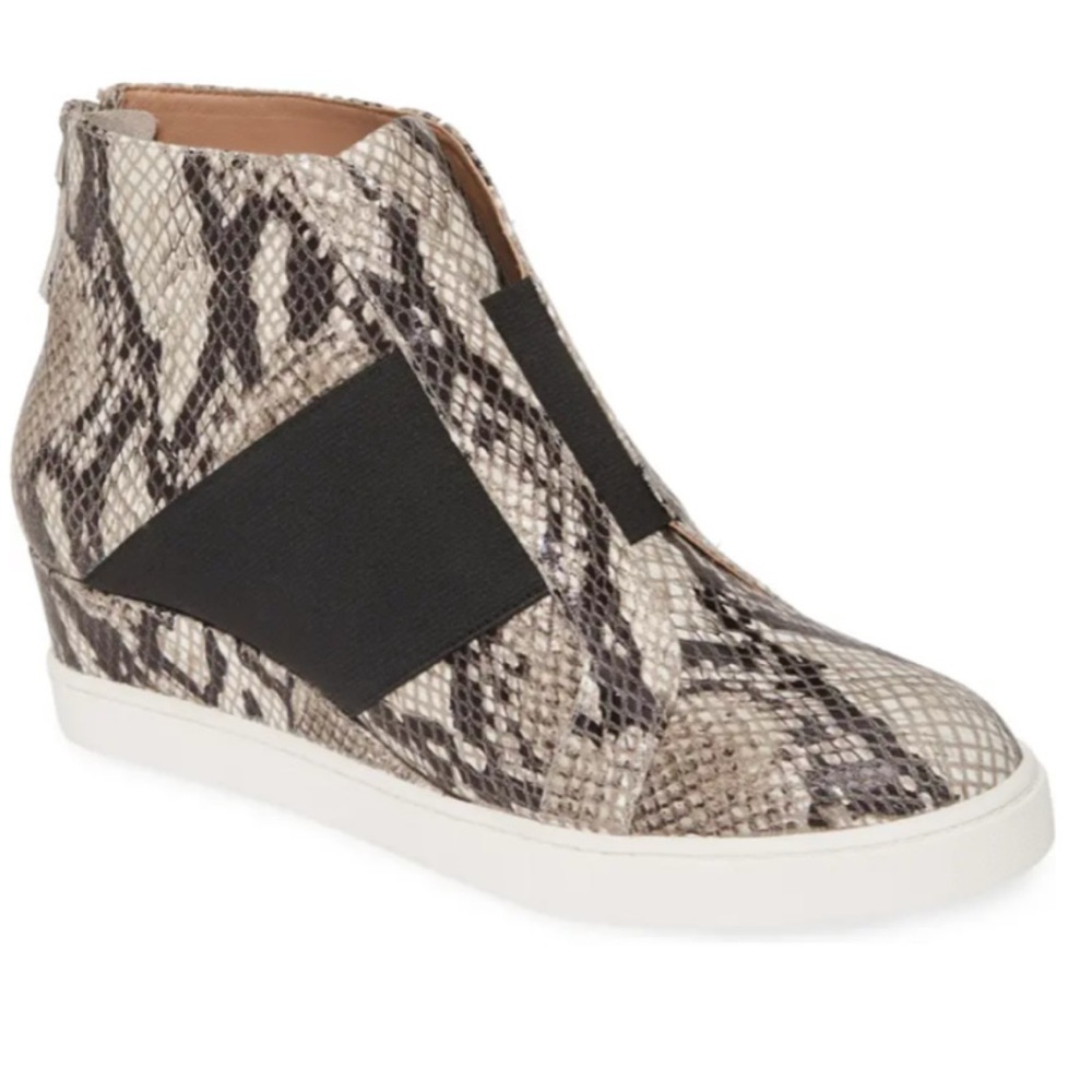 Linea Paolo Amber Snakeskin Wedge Sneakers